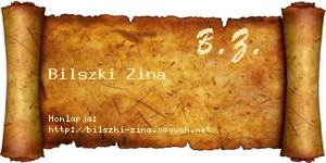 Bilszki Zina névjegykártya